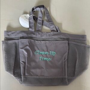 Gray Tote Bag with Mesh Pockets